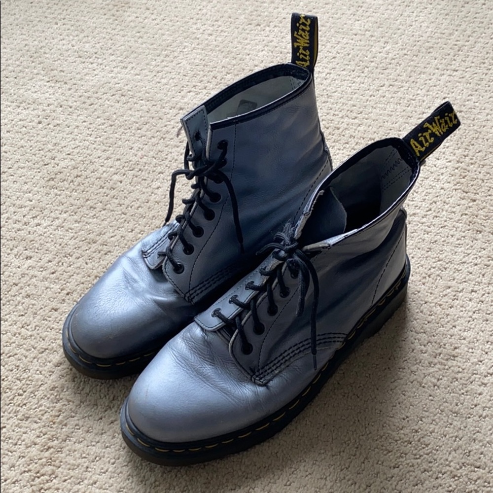Silver Dr. Martens!  (Doc Martins!) men’s US10